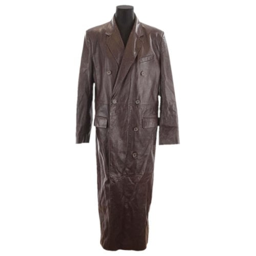Pre-owned Magda Butrym Leather Coat In Brown