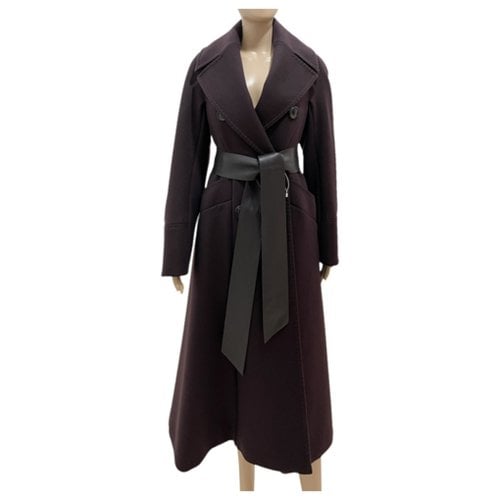 Pre-owned Max Mara Atelier Cashmere Coat In Burgundy