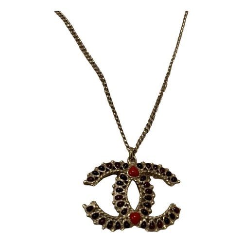 Pre-owned Chanel Cc Necklace In Red
