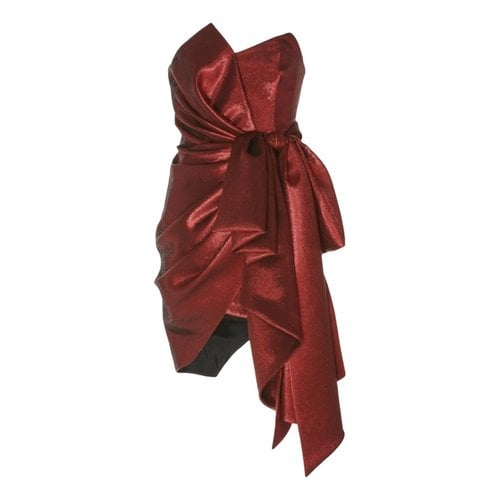 Pre-owned Alexandre Vauthier Silk Mini Dress In Red