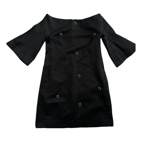 Pre-owned Annie P Silk Mini Dress In Black