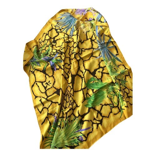 Pre-owned Versace Silk Neckerchief In Yellow
