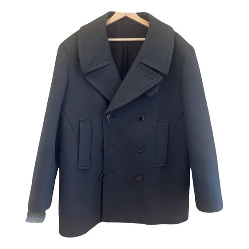 Pre-owned Lemaire Wool Dufflecoat In Navy
