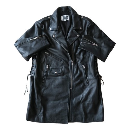 Pre-owned Oak Leather Jacket In Black