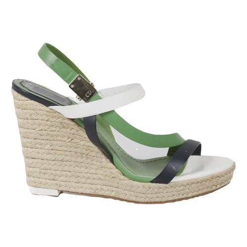 Pre-owned Dior Leather Sandal In Green