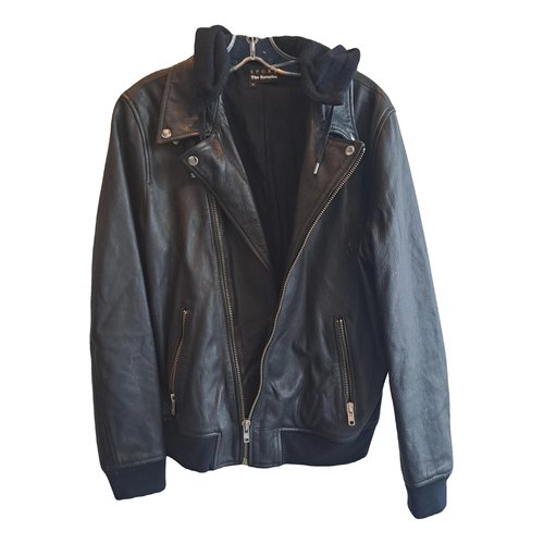 Pre-owned The Kooples Leather Jacket In Black