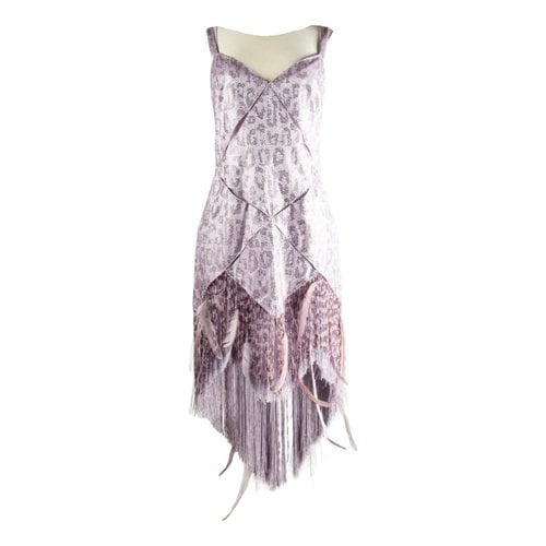Pre-owned Roberto Cavalli Glitter Mid-length Dress In Pink
