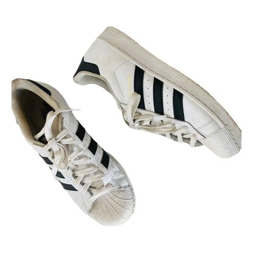 Pre-owned Adidas Originals Leather Low Trainers In White