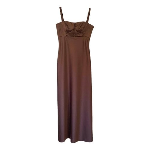 Pre-owned Anna October Maxi Dress In Brown