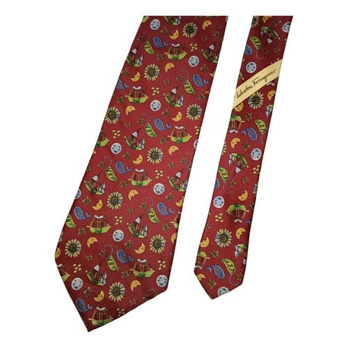 Pre-owned Ferragamo Silk Tie In Multicolour