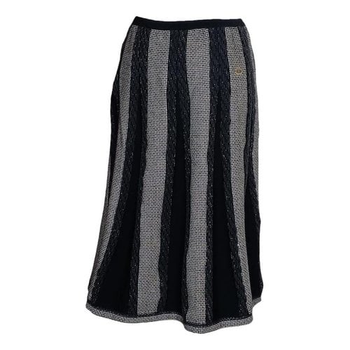 Pre-owned Chanel Wool Mid-length Skirt In Black