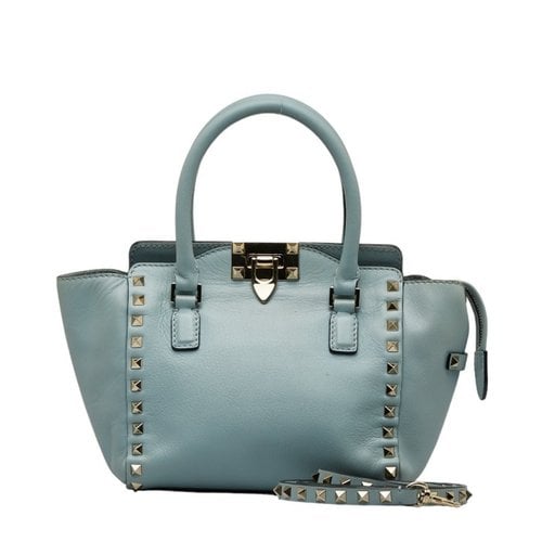 Pre-owned Valentino Garavani Rockstud Leather Handbag In Blue