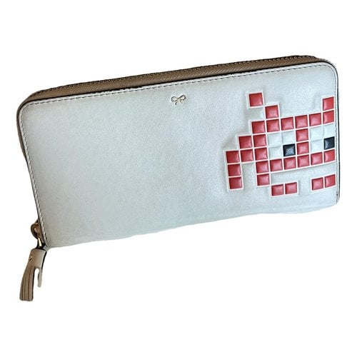 Pre-owned Anya Hindmarch Leather Wallet In White