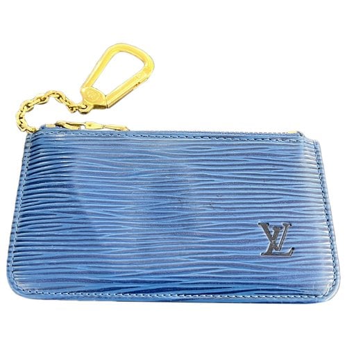Pre-owned Louis Vuitton Leather Key Ring In Blue
