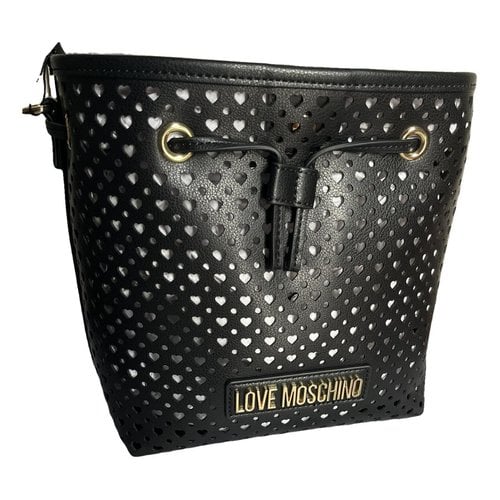 Pre-owned Moschino Love Leather Handbag In Black