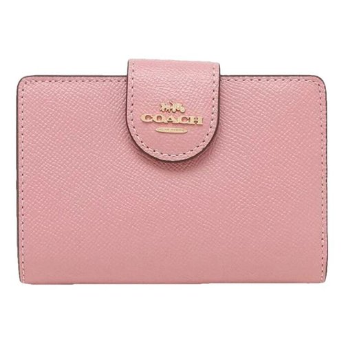 Pre-owned Coach Leather Wallet In Pink