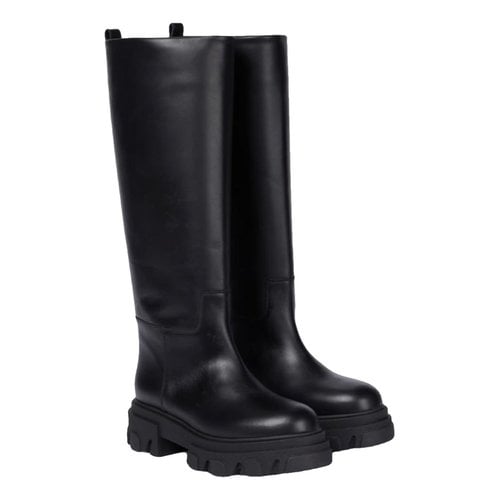 Pre-owned Gia Borghini Leather Boots In Black