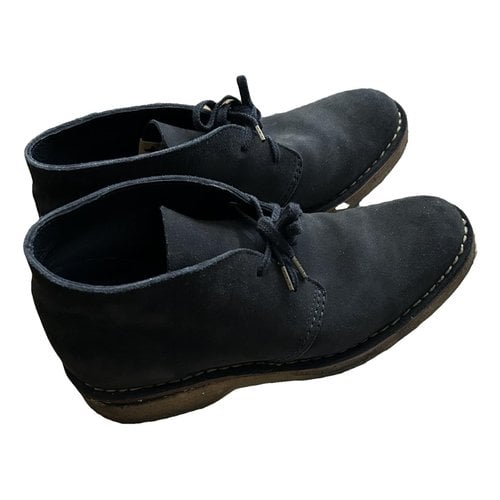 Pre-owned Visvim Leather Boots In Navy