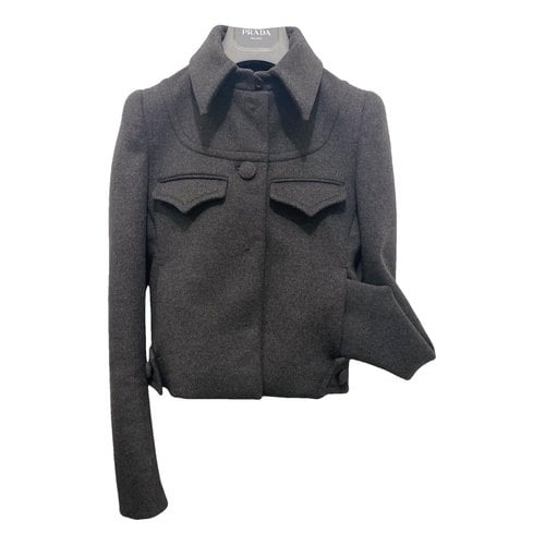 Pre-owned Prada Wool Short Vest In Grey