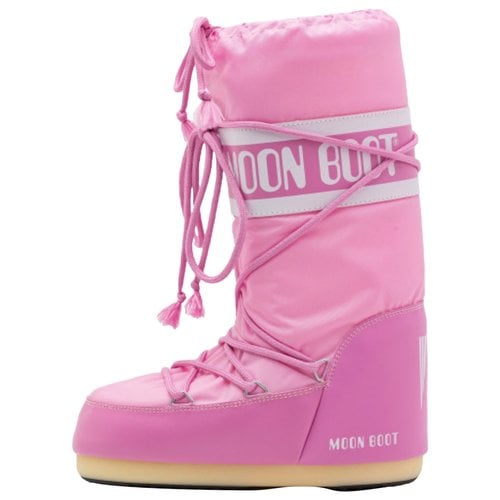 Pre-owned Moon Boot Snow Boots In Pink