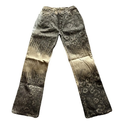 Pre-owned Roberto Cavalli Large Jeans In Khaki