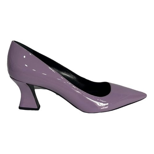 Pre-owned Prada Patent Leather Sandals In Purple