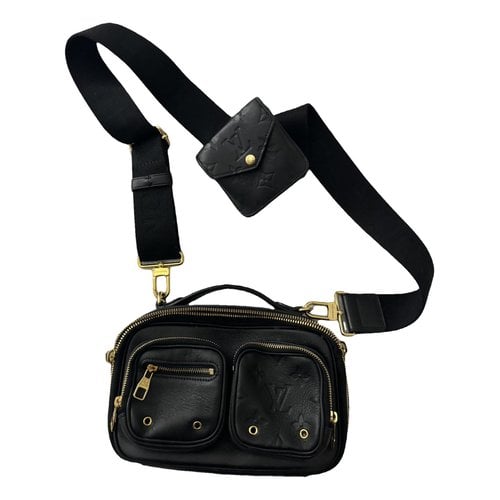Pre-owned Louis Vuitton Croisé Utility Leather Handbag In Black
