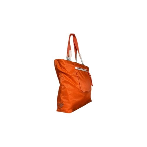 Pre-owned Prada Bibliothèque Handbag In Orange