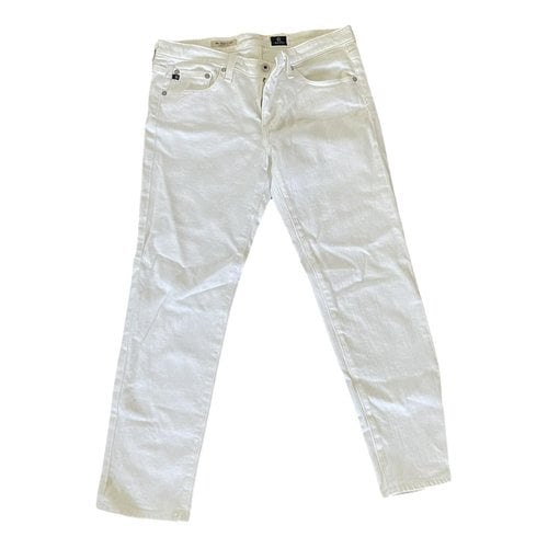 Pre-owned Adriano Goldschmied Straight Jeans In White
