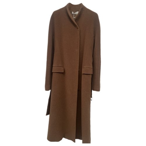 Pre-owned Calvin Klein Collection Wool Coat In Khaki