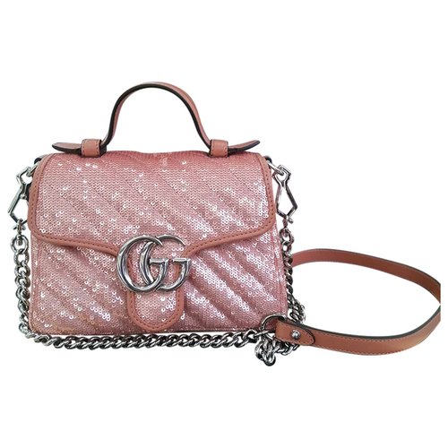 Pre-owned Gucci Gg Marmont Flap Glitter Crossbody Bag In Other