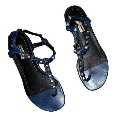 Pre-owned Balenciaga Leather Sandals In Blue