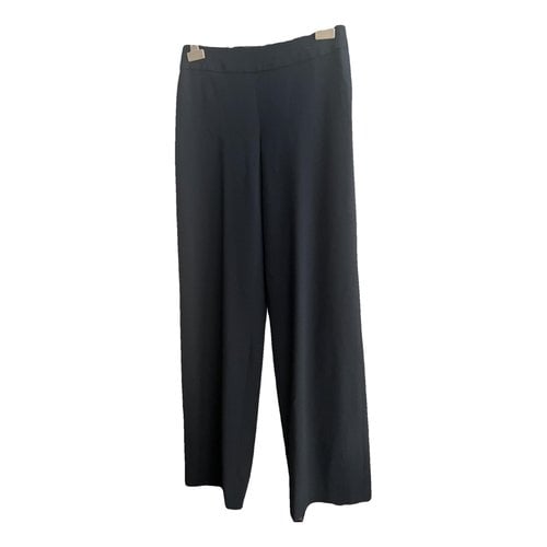 Pre-owned Giorgio Armani Wool Trousers In Navy