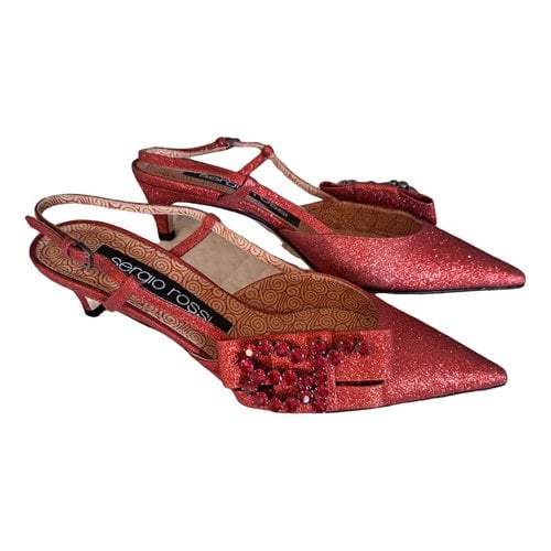 Pre-owned Sergio Rossi Leather Mules In Red