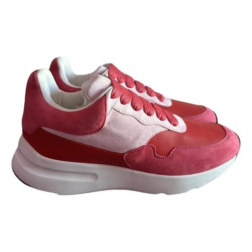 Pre-owned Alexander Mcqueen Leather Trainers In Pink