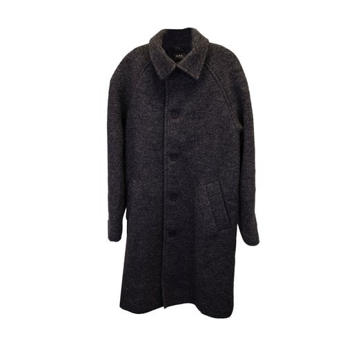 Pre-owned Apc Wool Coat In Grey