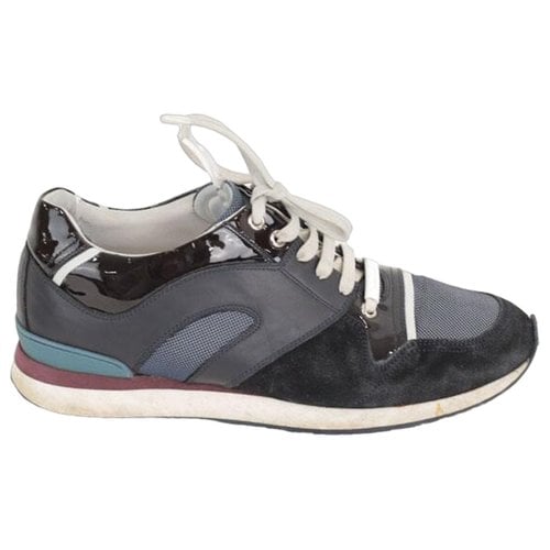 Pre-owned Dior Leather Trainers In Blue