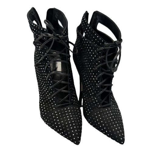 Pre-owned Oscar Tiye Lace Up Boots In Black