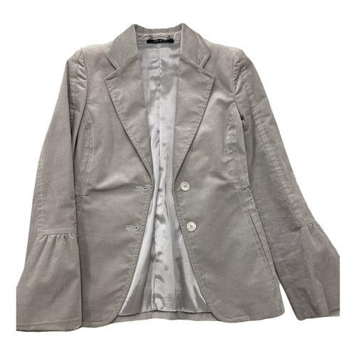 Pre-owned Gucci Velvet Short Vest In Grey