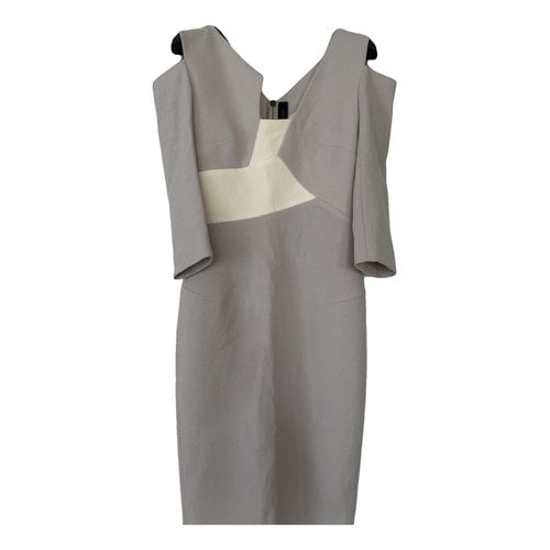 Pre-owned Roland Mouret Wool Mid-length Dress In Grey