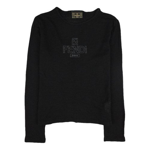 Pre-owned Fendi Wool T-shirt In Black