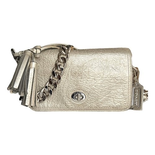 Pre-owned Coach Leather Handbag In Silver