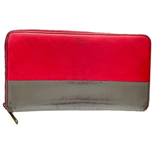 Pre-owned Celine Leather Clutch Bag In Red