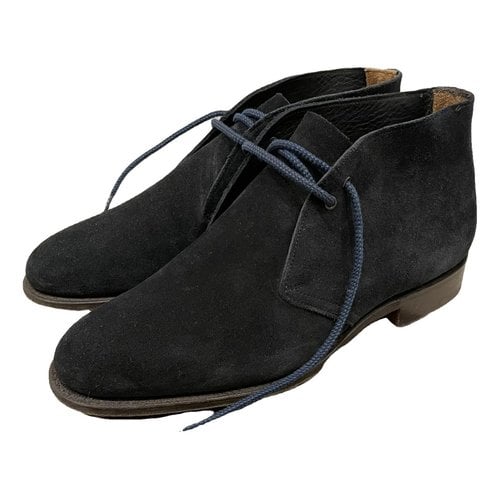 Pre-owned Church's Boots In Navy