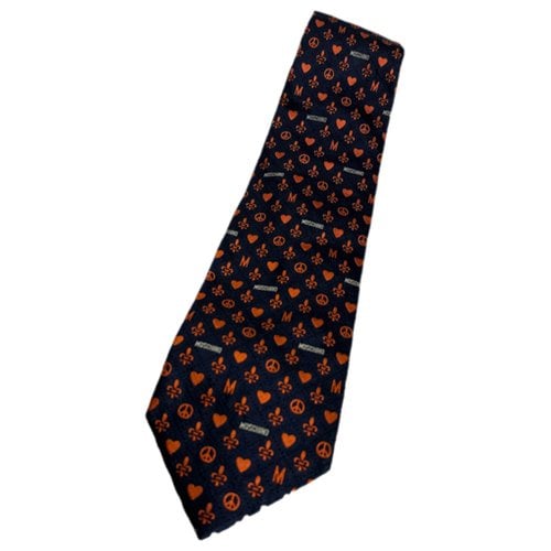 Pre-owned Moschino Silk Tie In Blue