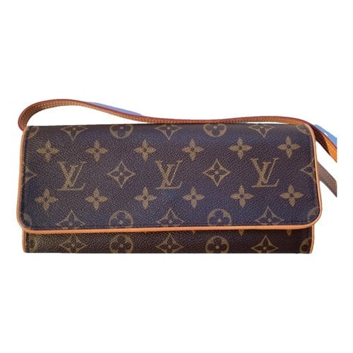 Pre-owned Louis Vuitton Twin Cloth Clutch Bag In Brown
