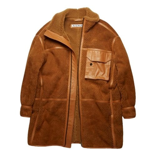 Pre-owned Acne Studios Leather Coat In Camel