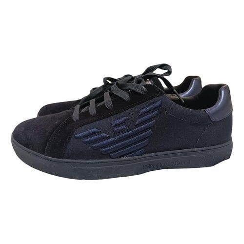 Pre-owned Emporio Armani Low Trainers In Blue