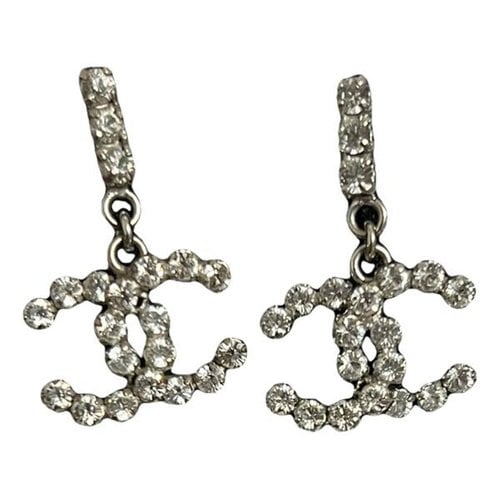Pre-owned Chanel Cc Silver Earrings