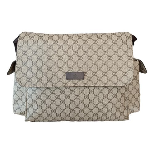 Pre-owned Gucci Ophidia Cloth Travel Bag In Brown
